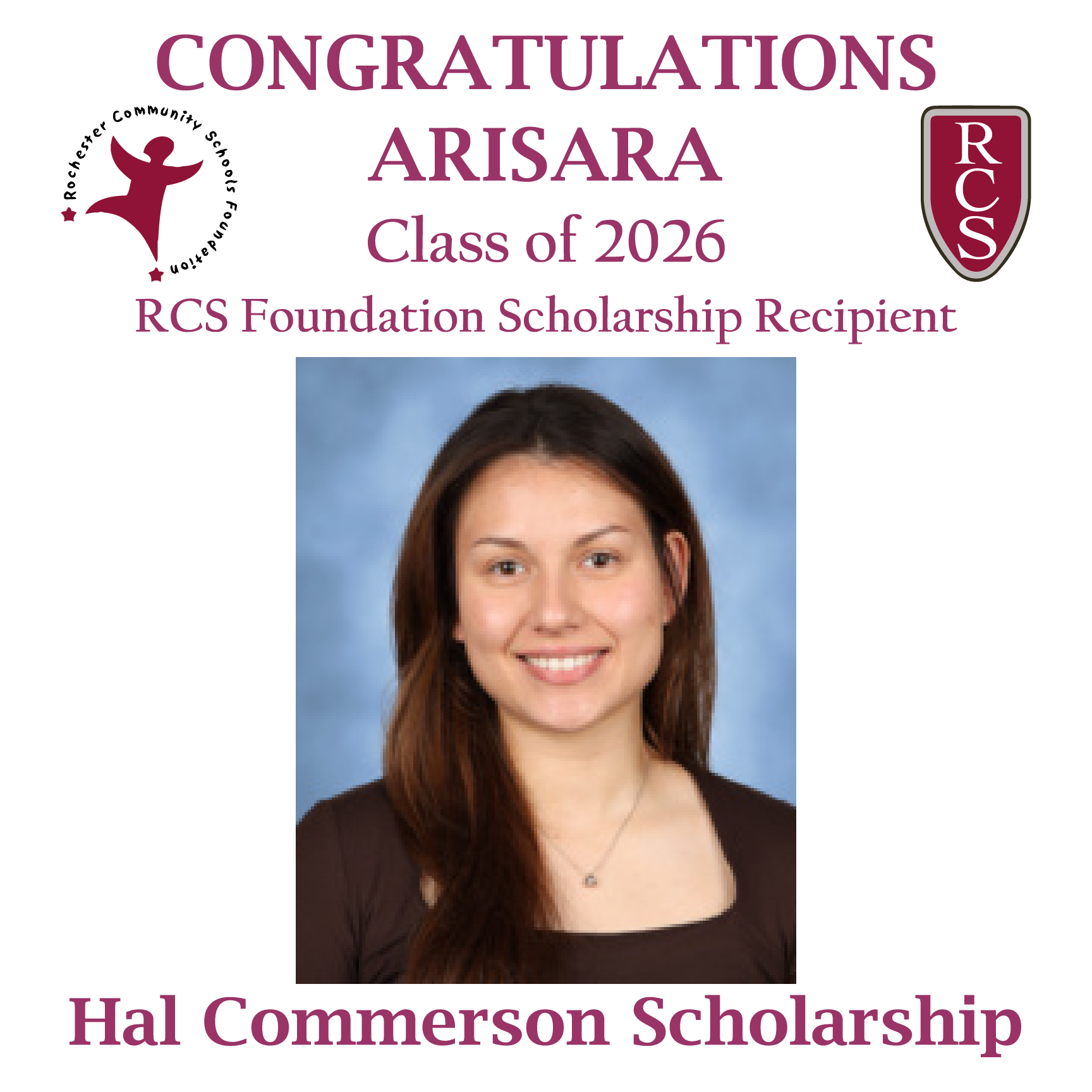 2026 Recipient of Hal Commerson Scholarsh