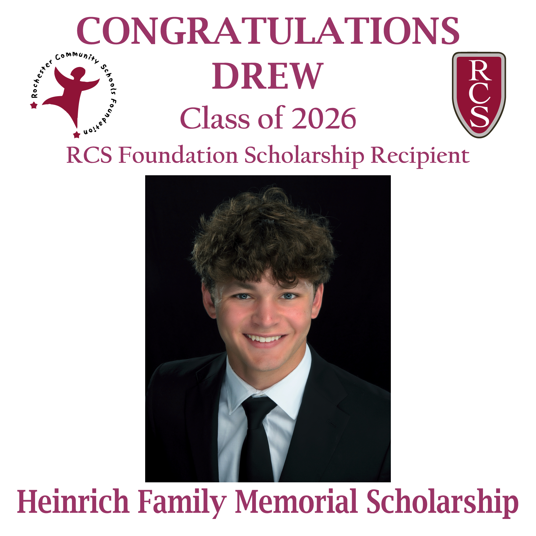 2026 Recipient of Heinrich Family Memorial Scholarship