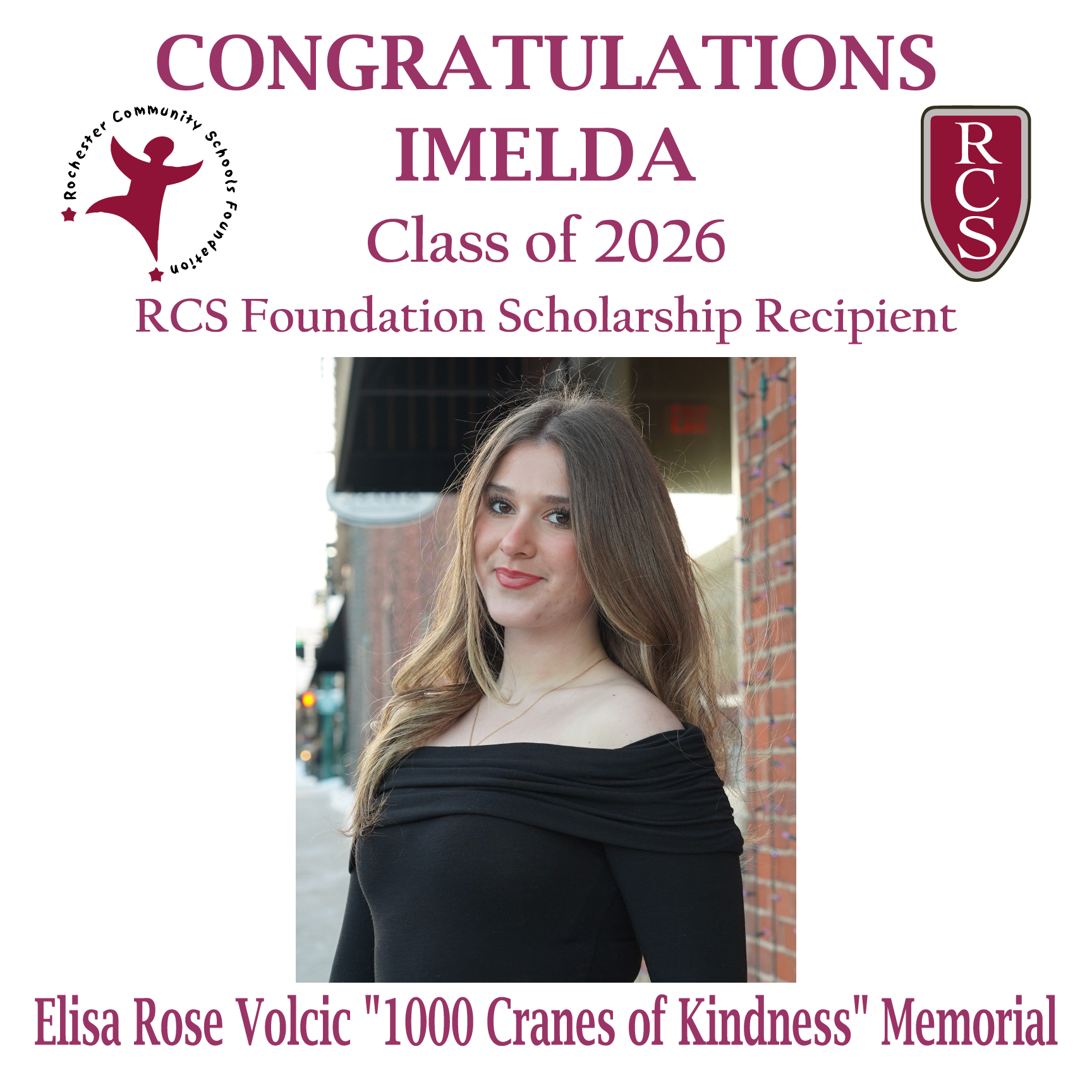 2026 Recipient of Elisa Rose Volcic