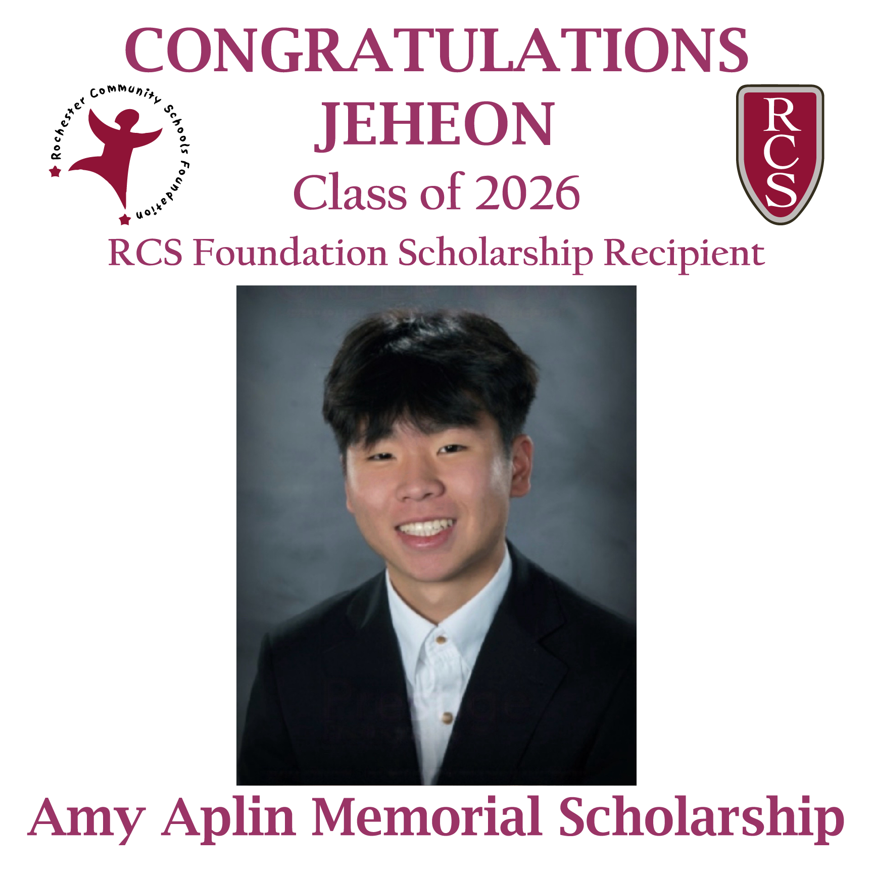2026 Recipient of Amy Aplin Memorial Scholarship