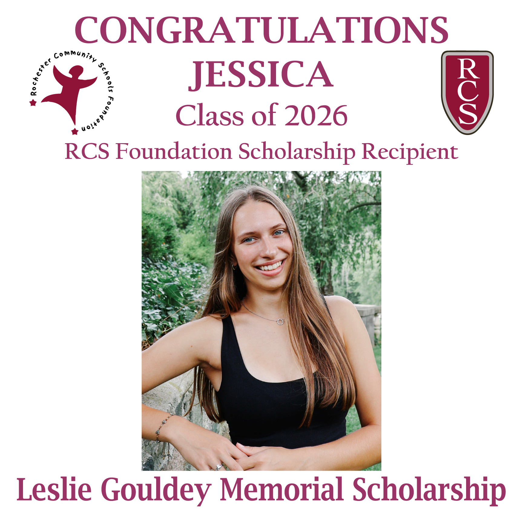 2026 Recipient of Leslie Gouldey Memorial Scholarship