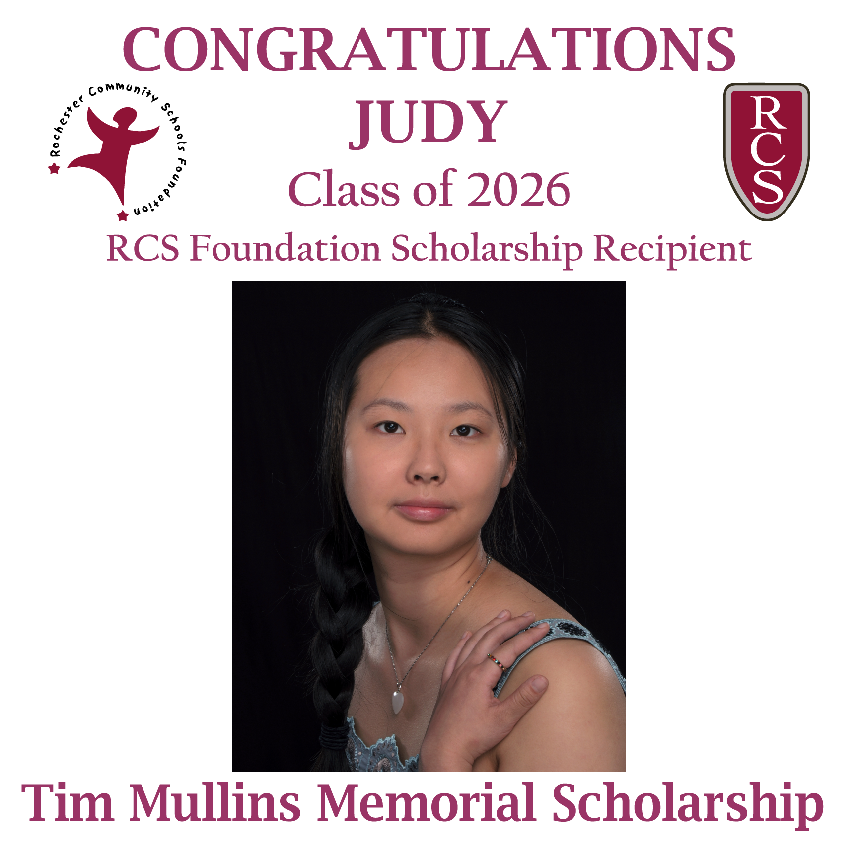 2026 Recipient of Tim Mullins Memorial Scholarship