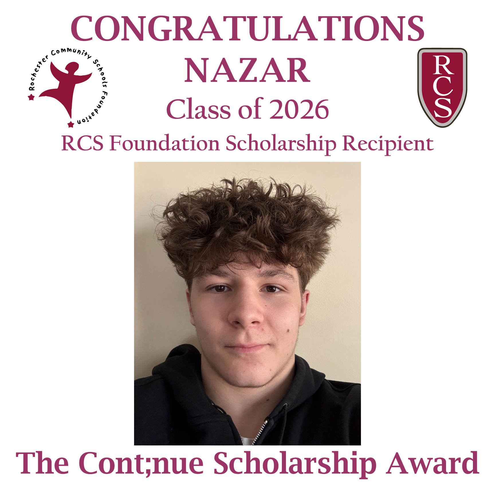 2026 Recipient of The Cont;nue Scholarship