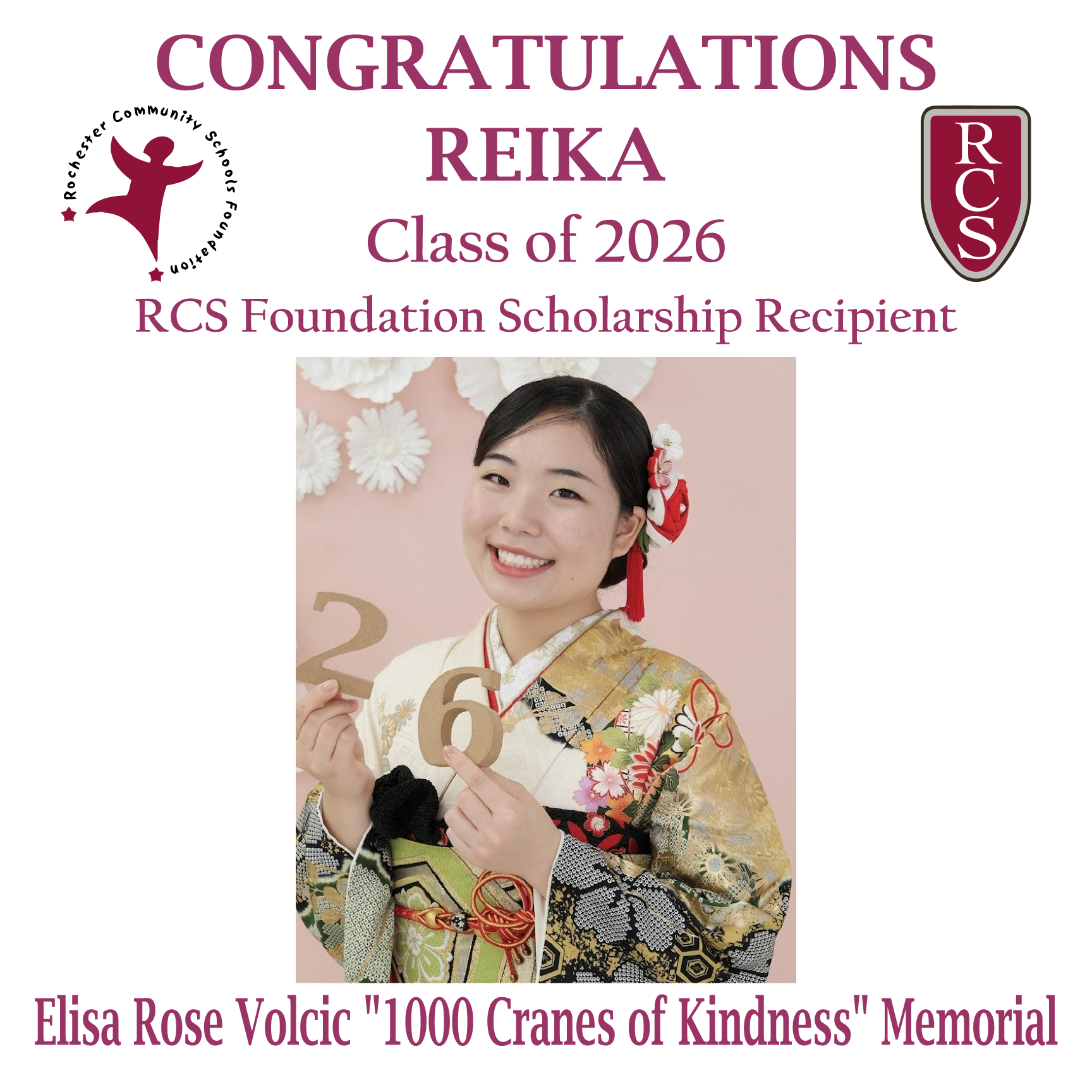 2026 Recipient of Elisa Rose Volcic