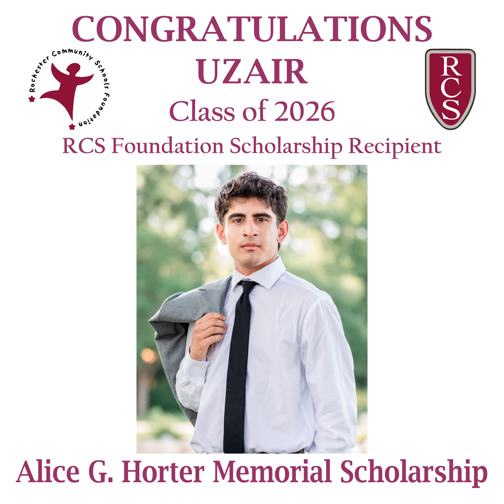 2026 Recipient of Alice G. Horter Memorial Scholarship